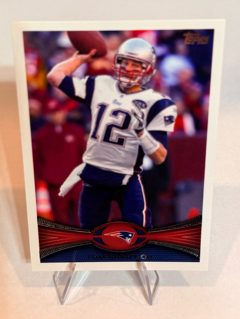 2012 Topps # 440 Tom Brady- QB Red Blue Football Card